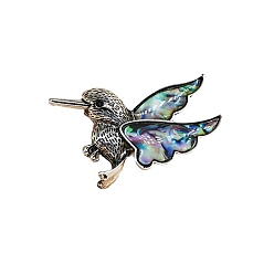 Разноцветный Броши из сплава смолы в виде колибри, для рюкзака для одежды, платина, красочный, 54x40 мм