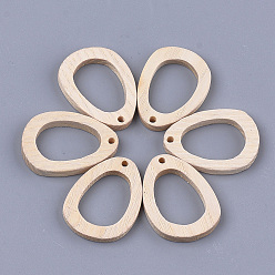 Папайя Оранжевый Древесины подвески, слеза, papayawhip, 31x22.5x2~2.5 мм, отверстие : 2 мм