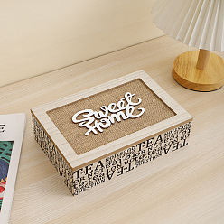 Rectangle Деревянные ящики для хранения, прямоугольные, 23.8x16x7 см