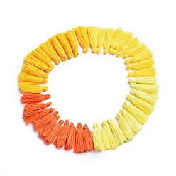 Желтый Подвески с кисточками из поликоттона (полиэстер, хлопок) для изготовления ювелирных изделий, желтые, 28~34x5 мм, о 40 шт / комплект