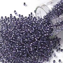 (265) Inside Color AB Crystal/Metallic Purple Lined Toho runde Rocailles, japanische Rocailles, (265) Innenfarbe ab Kristall / Metallic-Lila ausgekleidet, 11/0, 2.2 mm, Bohrung: 0.8 mm, über 1110pcs / Flasche, 10 g / Flasche