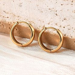 Золотой Серьги из 201 нержавеющей стали, с 304 штифтов из нержавеющей стали, ионное покрытие (ip), золотые, 16x4 мм