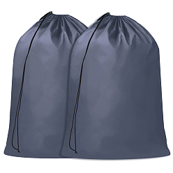 Шифер Серый Сумки для хранения из ткани Оксфорд с завязками, прямоугольник со словом стирка, шифер серый, 90x60x0.05 см