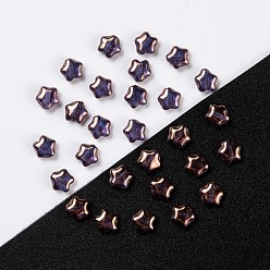 Rosy Brown Czech Glass Beads, Star, Rosy Brown, 6x6x3mm, Hole: 0.8mm, about 680pcs/bag, net weight: 95~100g/bag
