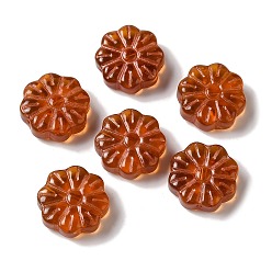 Шоколадный Прозрачные бусины лэмпворк, цветок, цвет шоколада, 15x6 мм, отверстие : 1 мм, Около 48~58 шт / 100 г
