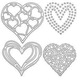 Матовый Платиновый Цвет Рама из углеродистой стали умирает трафареты, для diy scrapbooking / фотоальбом, декоративная тисняющая бумажная карточка, матовый цвет платины, 4 шт / комплект