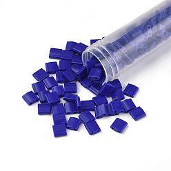 (TL414) Opaque Cobalt MIYUKI TILA Beads, Japanese Seed Beads, 2-Hole, (TL414) Opaque Cobalt, 5x5x1.9mm, Hole: 0.8mm, about 5900pcs/500g
