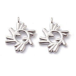 Платина Латунные подвески, долговечный, адинкра символы би нка би, платина, 16.5x13.5x1.3 мм, отверстие : 1.5 мм