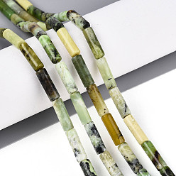 Змеевик Природные серпантину нитей бисера, колонка, 5~13x4 мм, отверстие : 1 мм, около 29~30 шт / нитка, 14.96~15.16'' (38~38.5 см)
