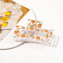 Оранжевый Пластиковые заколки-коготь для волос для женщин и девочек, оранжевые, 85x48x40 мм