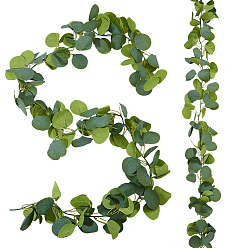 Dark Green 2Pcs Plastic Artificial Eucalyptus Vines, for Home Decoration, Dark Green, 1720x135~200x7mm