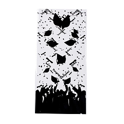 Andere Opp plastikaufbewahrungsbeutel, Abschlussthema, für Süßigkeiten, Kekse, Geschenkverpackung, Schwarz, Rechteck, Abschluss Thema Muster, 27x13x0.01 cm, 50pc / bag