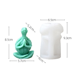 White DIY Silicone Candle Molds, For Candle Making, Sea Turtl, White, 6x6.5x9.3cm
