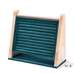 чирок Деревянный держатель для колец на палец, с бантиком, подставка для органайзера для ювелирных изделий, зелено-синие, 31.5x11.5x27 см