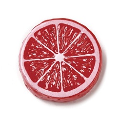 Оранжевый Имитация фрукта из смолы, искусственные кусочки фруктов, притворяясь опорными украшениями, оранжевые, 25.5x6.5 мм