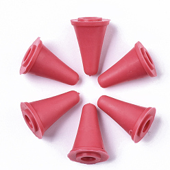 Светло-Вишневый Пластиковые поделки инструмент ткачество спицы шапки, спицы пробка, светло-вишневый, 20x12 мм, отверстие : 2 мм