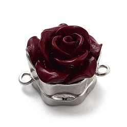 Платина Латунные магнитные застежки, cmолой, без кадмия, без никеля и без свинца, цветок, платина, 18.5x15x14 мм, отверстие : 1.3 мм