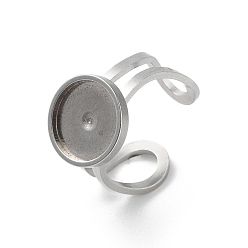 Нержавеющая Сталь Цвет Устойчив к потускнению 201 настройки колец из нержавеющей стали, с 201 лотком из нержавеющей стали, круглые, цвет нержавеющей стали, внутренний диаметр: 18 мм, лоток: 12 mm.