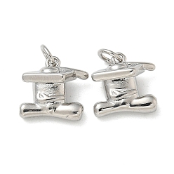 Платина Стойки обшивки латунные подвески, долговечный, подвески без свинца и кадмия, с целью перехода в кольце, платина, 11.5x11.5x5.5 мм, отверстие : 3 мм