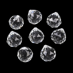 Прозрачный Стеклянные подвески, кристалла Suncatcher, очарование слезы, граненые, класс А, прозрачные, 22x21 мм, отверстие : 1.2 мм