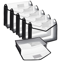 Черный Прозрачные пластиковые карманы для файлов, для школьного домашнего офиса, прямоугольные, чёрные, 250x332x4.5 мм