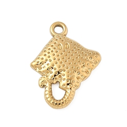 Настоящее золото 18K 304 подвески из нержавеющей стали в виде манты, амулеты с морскими животными, ионное покрытие (ip), реальный 18 k позолоченный, 22x17x3 мм, отверстие : 1.8 мм