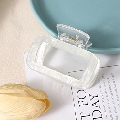 Белый Дым Акриловые коготь заколки, прямоугольные, серый, 60x38 мм