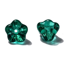 Зеленый Прозрачные бусины из чешского стекла, цветок, зелёные, 8.5x6.5 мм, отверстие : 1 мм, около 237~243 шт / упаковка