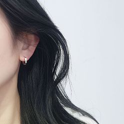 Платина 925 серьги из серебра из серебра, платина, 12.8x2.1 мм