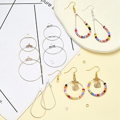 Mixed Color DIY Brass Geometry Hoop Earring Making Kit, Mixed Color, 17~19x16~18x0.8mm, Hole: 2mm