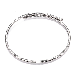 Платина Железные круглые змеиные цепи, колье, ожерелья, регулируемые эластичные ожерелья для мужчин и женщин, платина, 0.20~0.24 дюйм (0.5~0.6 см), внутренний диаметр: 4.96 дюйм (12.6 см)