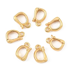 Real 18K Gold Plated SHEGRACE Brass Fold Over Clasps, Oval, Cadmium Free & Nickel Free & Lead Free, Long-Lasting Plated, Real 18K Gold Plated, 10x6.5x3mm, Hole: 1.2~1.4mm
