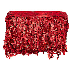 Красный 10 ярдов полиэстеровой кружевной ленты с кисточками, отделка кружевом с бахромой и пайетками, кружевная лента макраме, красные, 6-1/4 дюйм (160 мм)