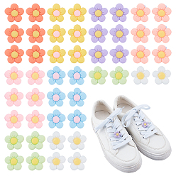 (52) Непрозрачная лаванда 48шт. 8 цветные пластиковые и смоляные пряжки для обуви, цветок, разноцветные, 16 мм