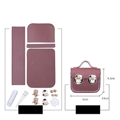 Индийский Красный Набор мини-сумок для наушников своими руками, включая материалы сумки из искусственной кожи, с железными застежками, Индийская красная, 6.3x7.6x3.6 см