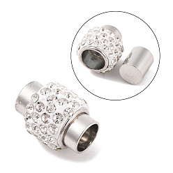 Кристалл Латунные магнитные застежки с клеевыми концами, с бусинами из полимерной глины, класс А, овальные, кристалл, 17x14 мм, половине просверлил: 7 мм