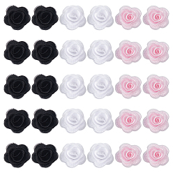 (52) Непрозрачная лаванда 30 шт. 3 стили 3 d роза цветок полиэстер компьютеризированная вышитая орнамент аксессуары, для костюма, шляпа, пакет, разноцветные, 30~33x30~31x8~11.5 мм, 10 шт / стиль