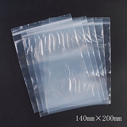 White Plastic Zip Lock Bags, Resealable Packaging Bags, Top Seal, Self Seal Bag, Rectangle, White, 20x14cm, Unilateral Thickness: 3.9 Mil(0.1mm), 100pcs/bag