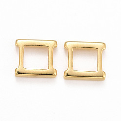 Real 24K Gold Plated Eco-Friendly Brass Watch Band Clasps, Long-Lasting Plated, Lead Free & Cadmium Free, Real 24K Gold Plated, 7.5x7.5x2mm, Hole: 4.8mm