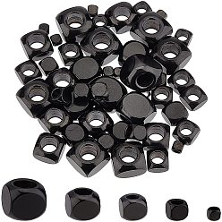 Electrophoresis Black 50pcs 5 Stil 304 Edelstahlperlen, Würfel, Elektrophorese schwarz, 2x2x2 mm, Bohrung: 1.5 mm, 10 Stück / Stil