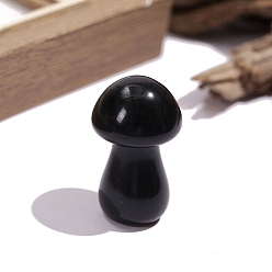 Обсидиан Натуральные обсидианные декорации, украшения для дома, гриб, 22x36 мм