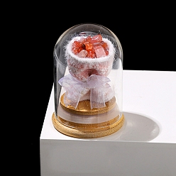 Красный Агат Украшения для витрины из арочной стеклянной банки с букетом из натурального сердолика внутри, подарок бутылке желаний для женщины, 52x76 мм