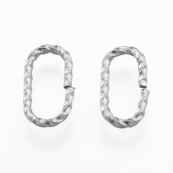 Stainless Steel Color Non-Tarnish 304 Stainless Steel Linking Ring, Quick Link Connectors, Twisted Oval, Stainless Steel Color, 12x6x1mm, Inner Diameter: 4x12mm