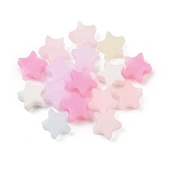 (52) Непрозрачная лаванда Пластиковые бусины, имитация желейных бусин, звезда, разноцветные, 10x10.5x5.5 мм, отверстие : 4 мм, 2500 шт / 500 г