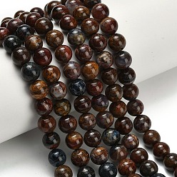 Петерсит Натуральные пиеттеритные бусины, круглые, круглые, 8 мм, отверстие : 0.7 мм, около 48 шт / нитка, 15.35 дюйм (39 см)