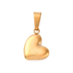 Золотой 304 прелести нержавеющей стали, надутое сердце, золотые, 14x10x3 мм, отверстие : 6x2.5 мм