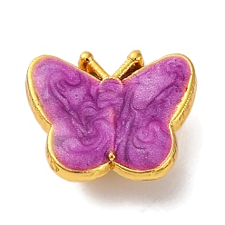 Средняя Орхидея Подвески из латуни с покрытием стойки и искусственным жемчугом из АБС-пластика, без свинца и без кадмия, долговечный, бабочки прелести, средне орхидеи, 11x13.5x5 мм, отверстие : 1.8 мм