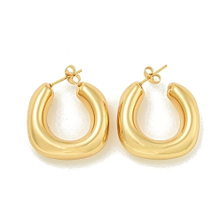 Золотой Ионное покрытие (ip) 304 серьги-гвоздики из нержавеющей стали для женщин, c-образный, золотые, 30x8.5 мм