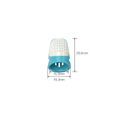 Bleu Ciel Protège-doigts en silicone et en plastique, pour les outils de couture, bleu ciel, 28.6x19.3mm