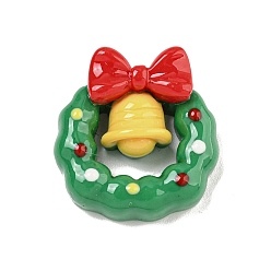 Christmas Wreath Рождественская тема, непрозрачная смола, декодированные кабошоны, Рождественский венок, 24x23x8 мм